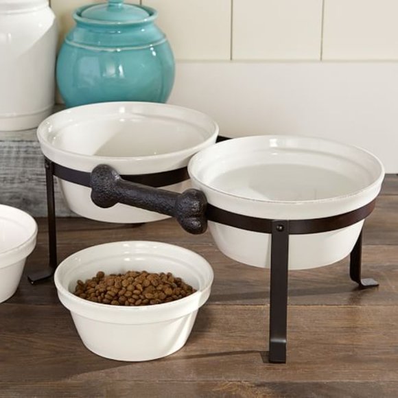 Pottery Barn Dog Dog Bone Pet Bowl Stand And Bowls Poshmark